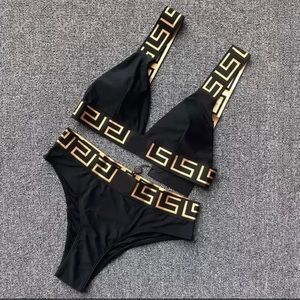 Bikini Black Gold Versace Swimsuit